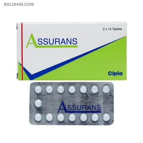 Assurans 20 mg tablets - sildenafil citrate tablets for erectile dysfunction and pulmonary hypertension," providing a brief and accurate description of the image content.